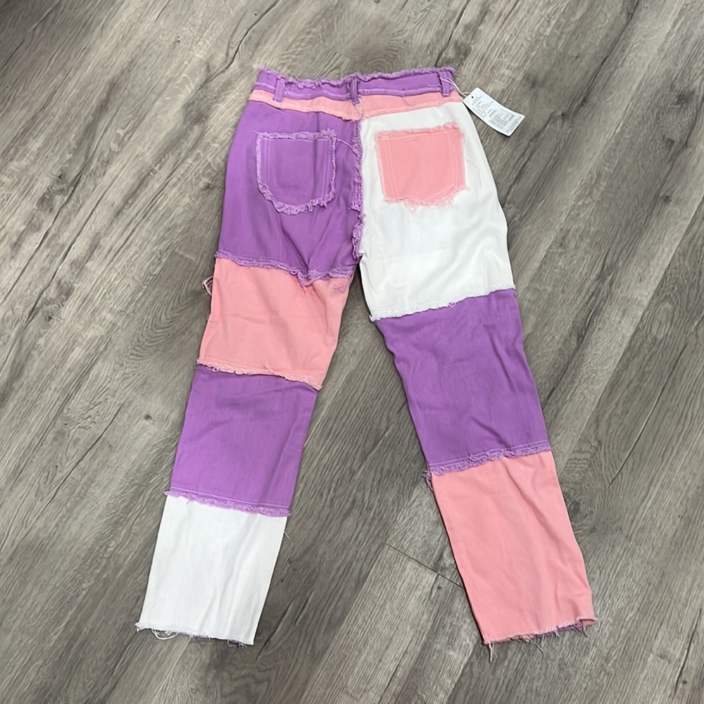 SIZE MEDIUM PATCHWORK COLOR JEANS - Picture 2 of 3